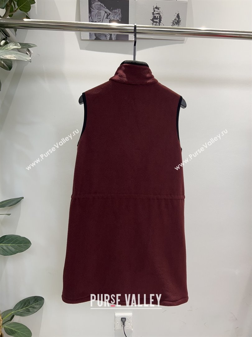 Miu Miu Fleece Dress M101708 Burgundy 2025 (Q-25101708)
