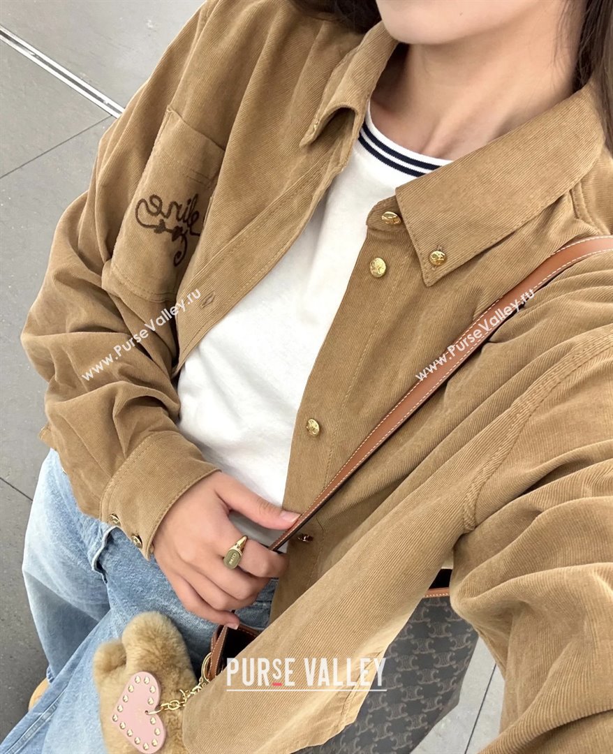 Celine Shirt C101718 Brown 2025 (Q-25101718)