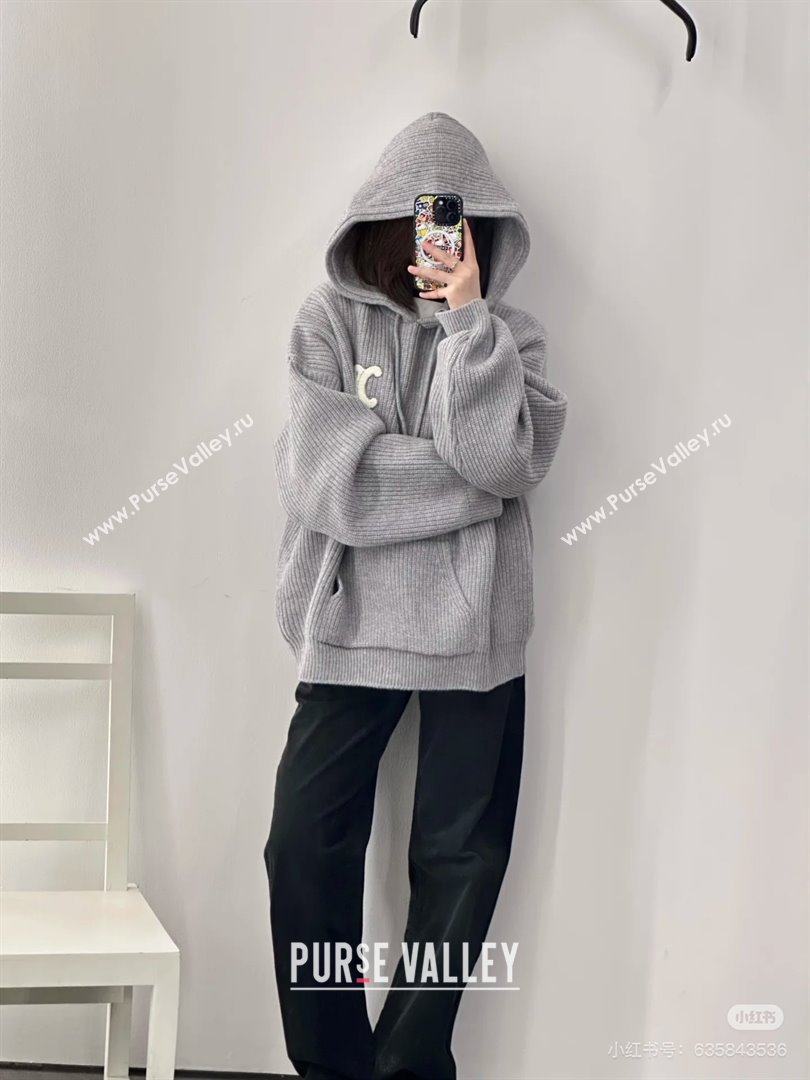 Celine Wool Sweater C101716 Grey 2025 (Q-25101716)