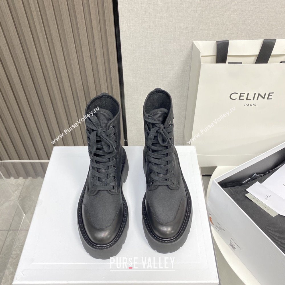 Celine Bulky Laced Up Boots C101702 Black 2025 (MD-25101702)