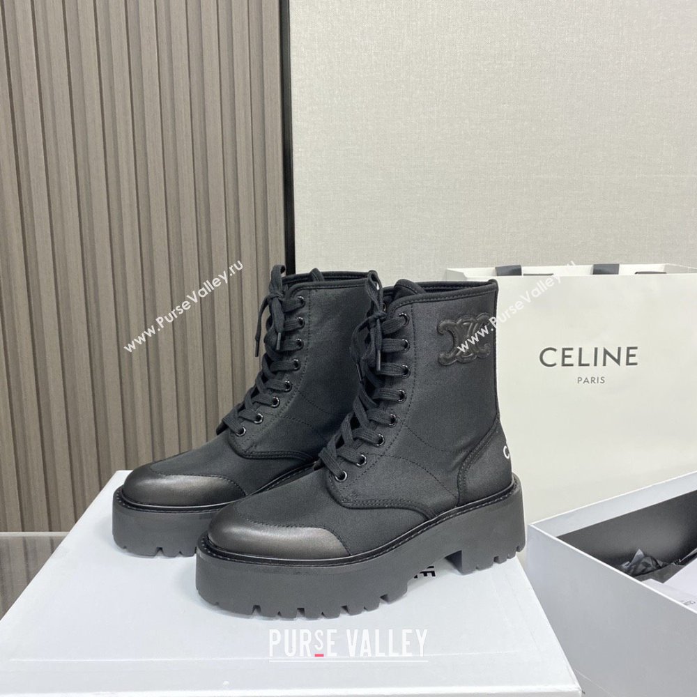 Celine Bulky Laced Up Boots C101702 Black 2025 (MD-25101702)