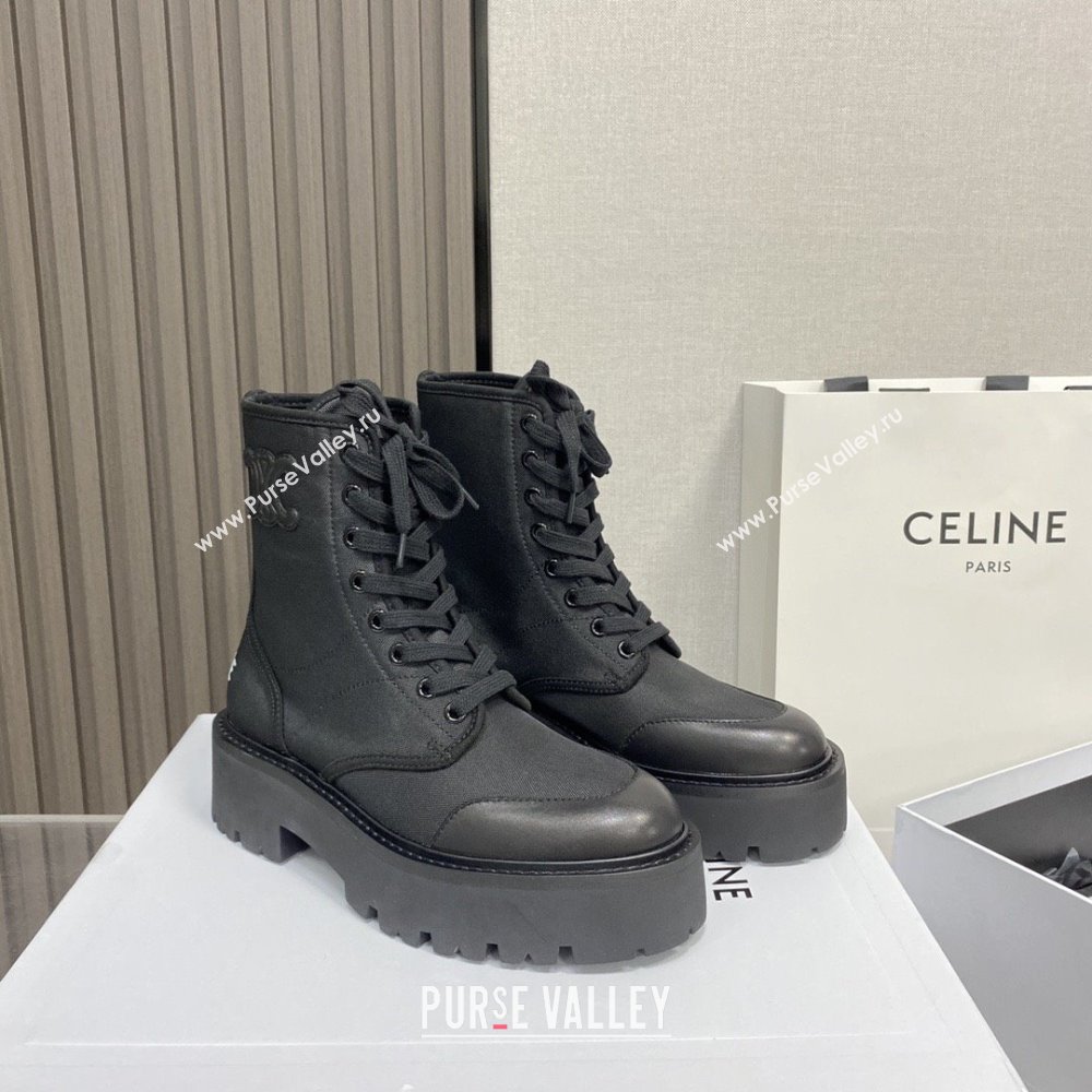 Celine Bulky Laced Up Boots C101702 Black 2025 (MD-25101702)