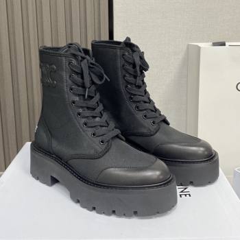 Celine Bulky Laced Up Boots C101702 Black 2025 (MD-25101702)