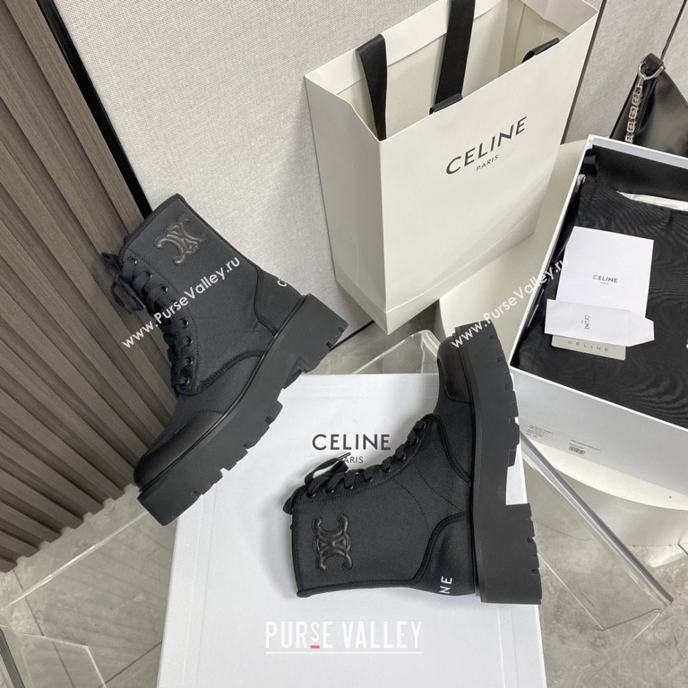 Celine Bulky Laced Up Boots C101702 Black 2025 (MD-25101702)