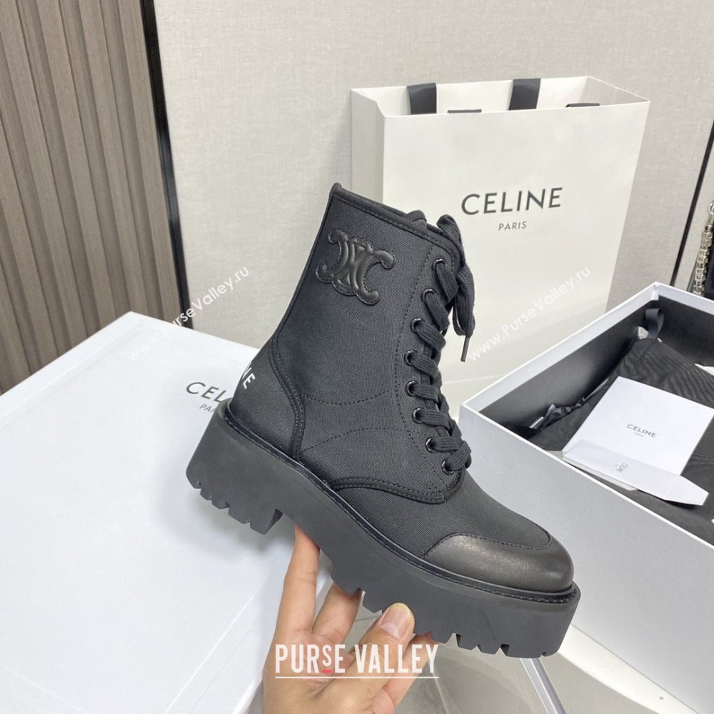 Celine Bulky Laced Up Boots C101702 Black 2025 (MD-25101702)