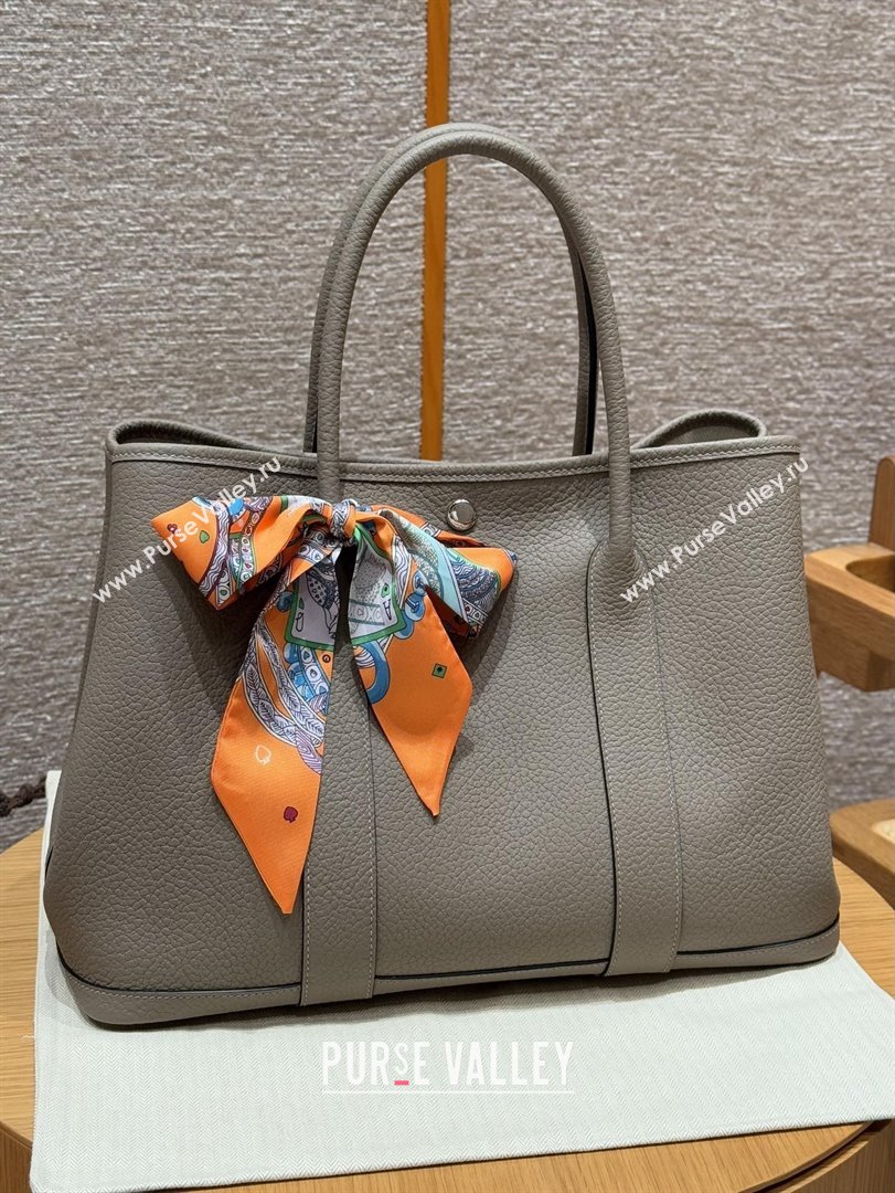 Hermes Garden Party 30/36cm Bag in Togo Leather Girs Asphalted Grey 2025(Handmade) (XX-25102310)
