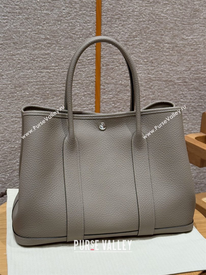 Hermes Garden Party 30/36cm Bag in Togo Leather Girs Asphalted Grey 2025(Handmade) (XX-25102310)