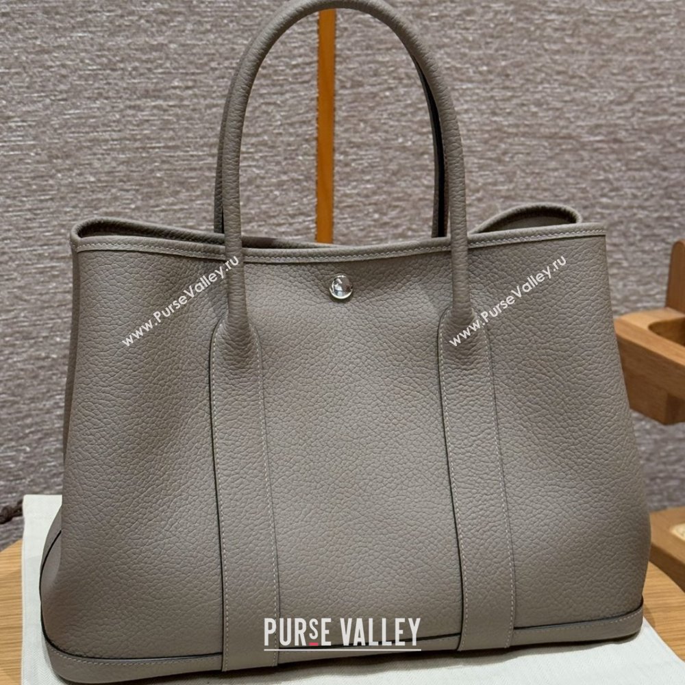 Hermes Garden Party 30/36cm Bag in Togo Leather Girs Asphalted Grey 2025(Handmade) (XX-25102310)