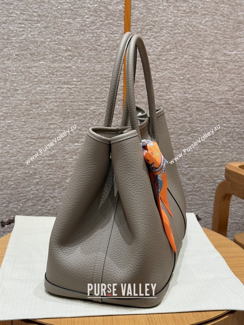 Hermes Garden Party 30/36cm Bag in Togo Leather Girs Asphalted Grey 2025(Handmade) (XX-25102310)