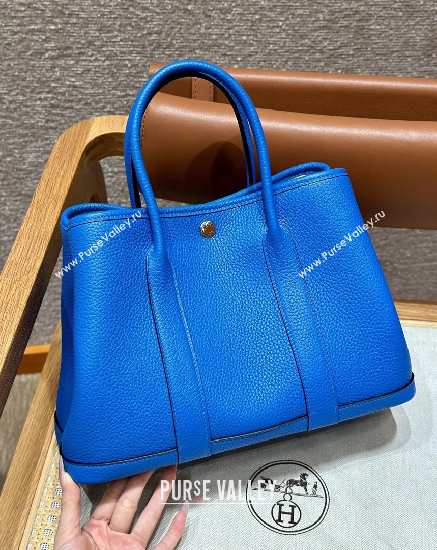 Hermes Garden Party 30/36cm Bag in Togo Leather Blue Hydra 2025(Handmade) (XX-25102312)