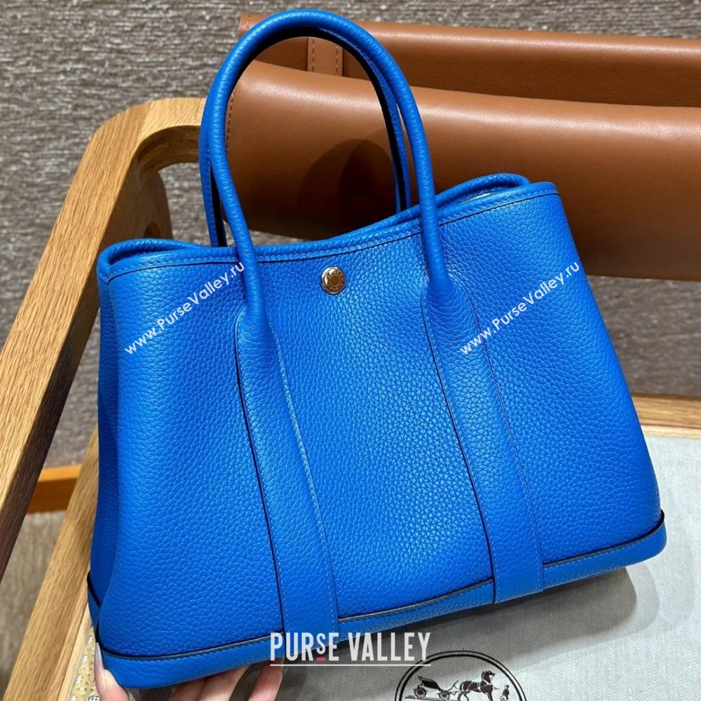Hermes Garden Party 30/36cm Bag in Togo Leather Blue Hydra 2025(Handmade) (XX-25102312)