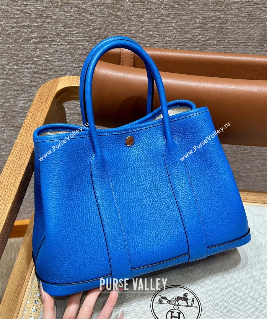 Hermes Garden Party 30/36cm Bag in Togo Leather Blue Hydra 2025(Handmade) (XX-25102312)