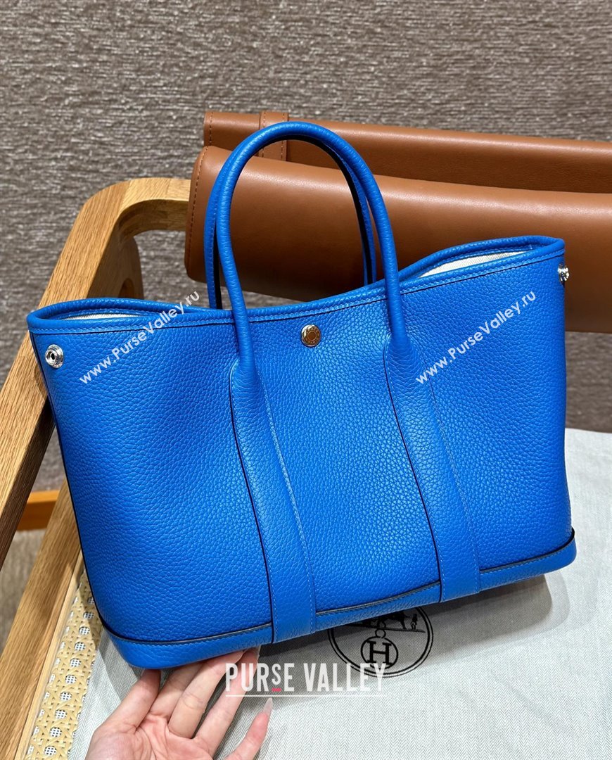 Hermes Garden Party 30/36cm Bag in Togo Leather Blue Hydra 2025(Handmade) (XX-25102312)