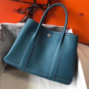 Hermes Garden Party 30/36cm Bag in Togo Leather Denim Blue 2025(Handmade) (XX-25102313)
