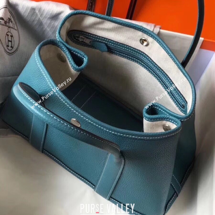 Hermes Garden Party 30/36cm Bag in Togo Leather Denim Blue 2025(Handmade) (XX-25102313)