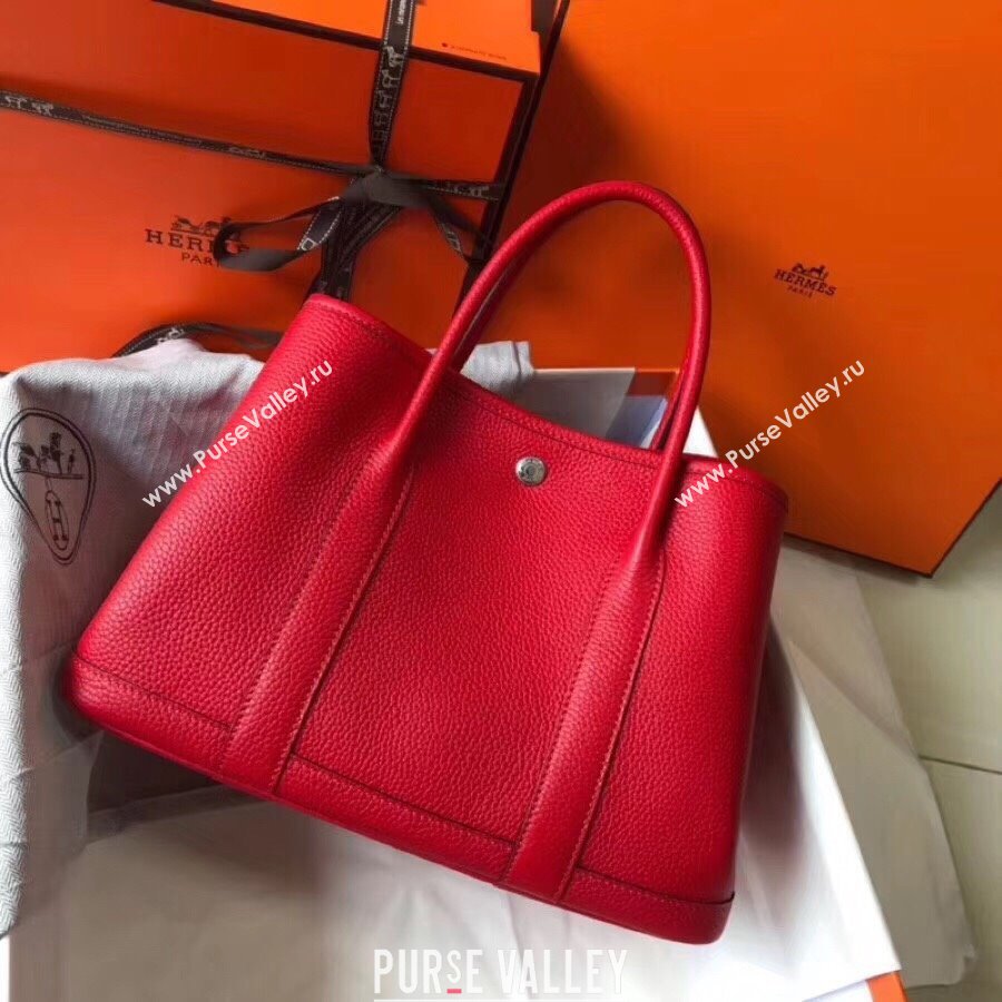 Hermes Garden Party 30/36cm Bag in Togo Leather Red 2025(Handmade) (XX-25102314)