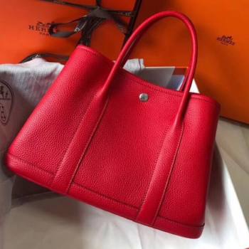 Hermes Garden Party 30/36cm Bag in Togo Leather Red 2025(Handmade) (XX-25102314)