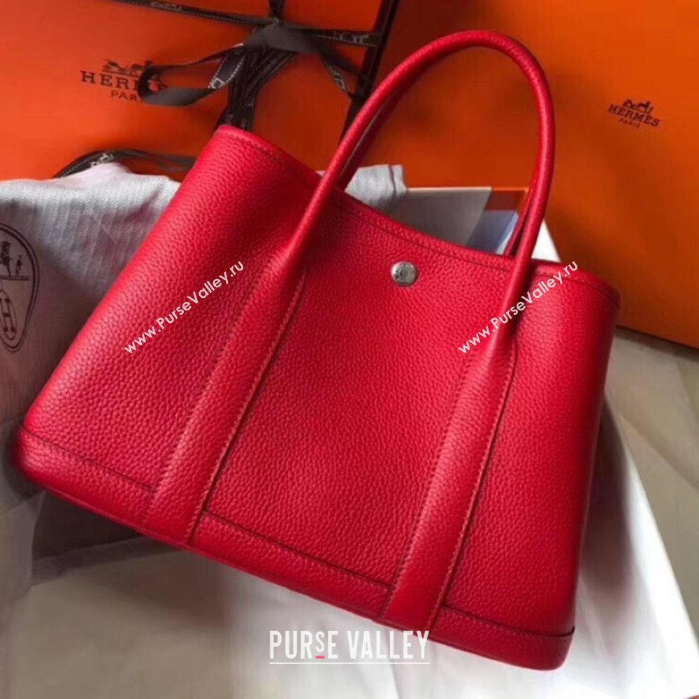 Hermes Garden Party 30/36cm Bag in Togo Leather Red 2025(Handmade) (XX-25102314)