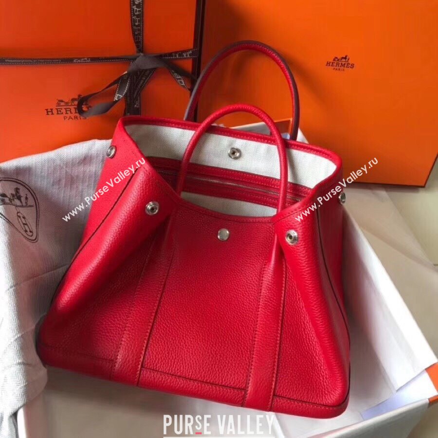 Hermes Garden Party 30/36cm Bag in Togo Leather Red 2025(Handmade) (XX-25102314)