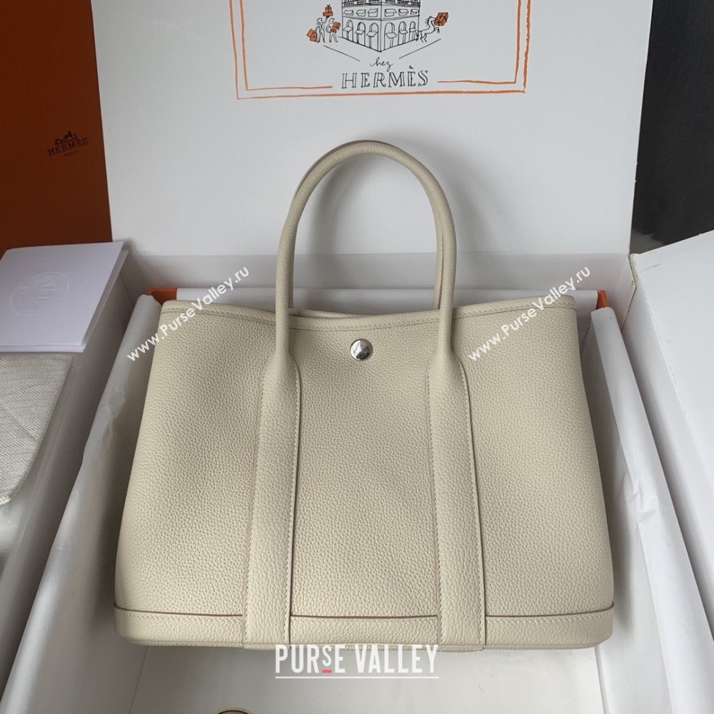 Hermes Garden Party 30/36cm Bag in Togo Leather Milkshake White 2025(Handmade) (XX-25102315)