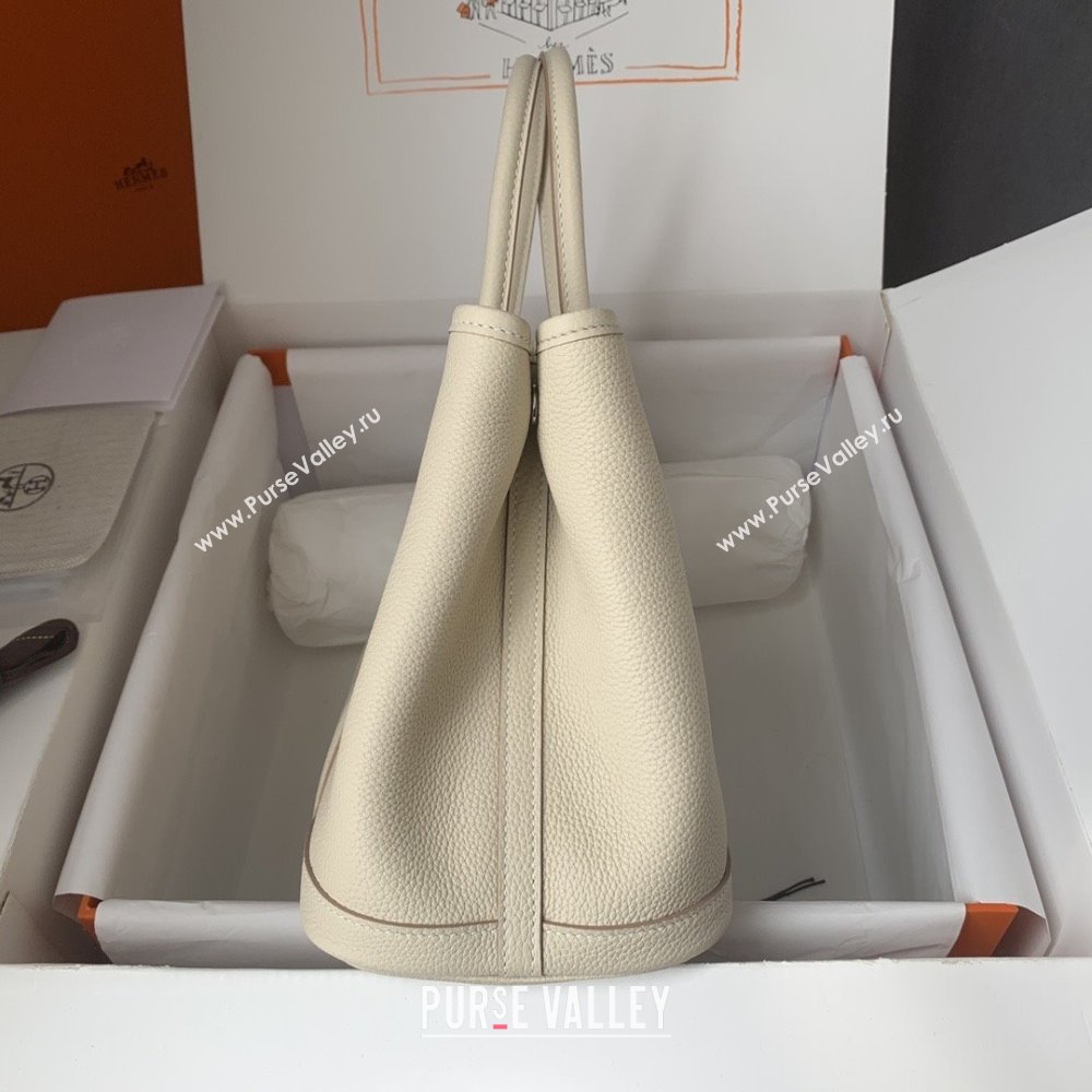 Hermes Garden Party 30/36cm Bag in Togo Leather Milkshake White 2025(Handmade) (XX-25102315)