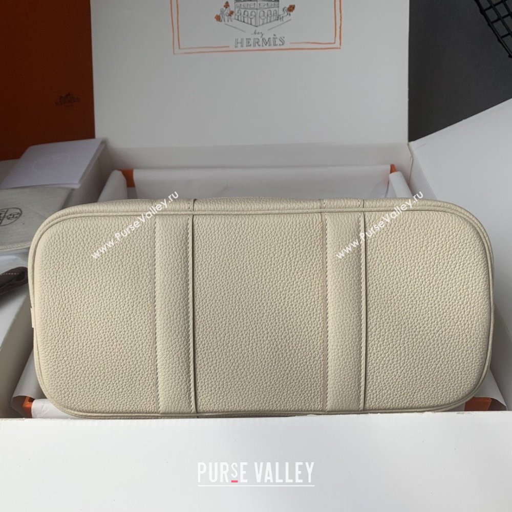 Hermes Garden Party 30/36cm Bag in Togo Leather Milkshake White 2025(Handmade) (XX-25102315)
