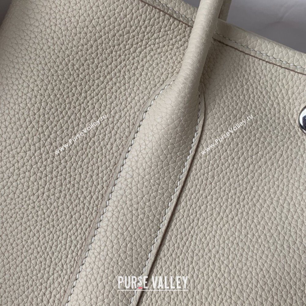 Hermes Garden Party 30/36cm Bag in Togo Leather Milkshake White 2025(Handmade) (XX-25102315)
