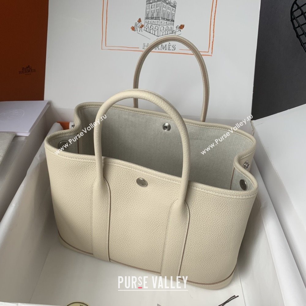 Hermes Garden Party 30/36cm Bag in Togo Leather Milkshake White 2025(Handmade) (XX-25102315)