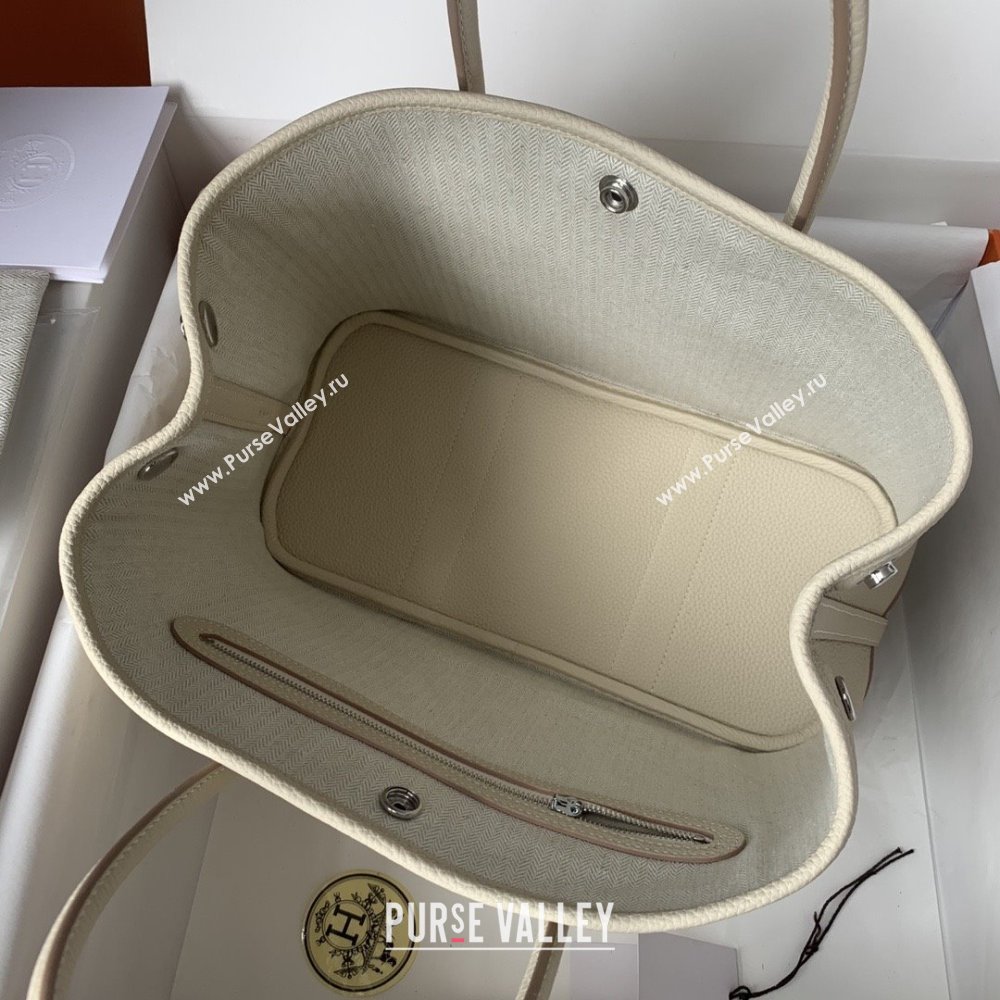 Hermes Garden Party 30/36cm Bag in Togo Leather Milkshake White 2025(Handmade) (XX-25102315)
