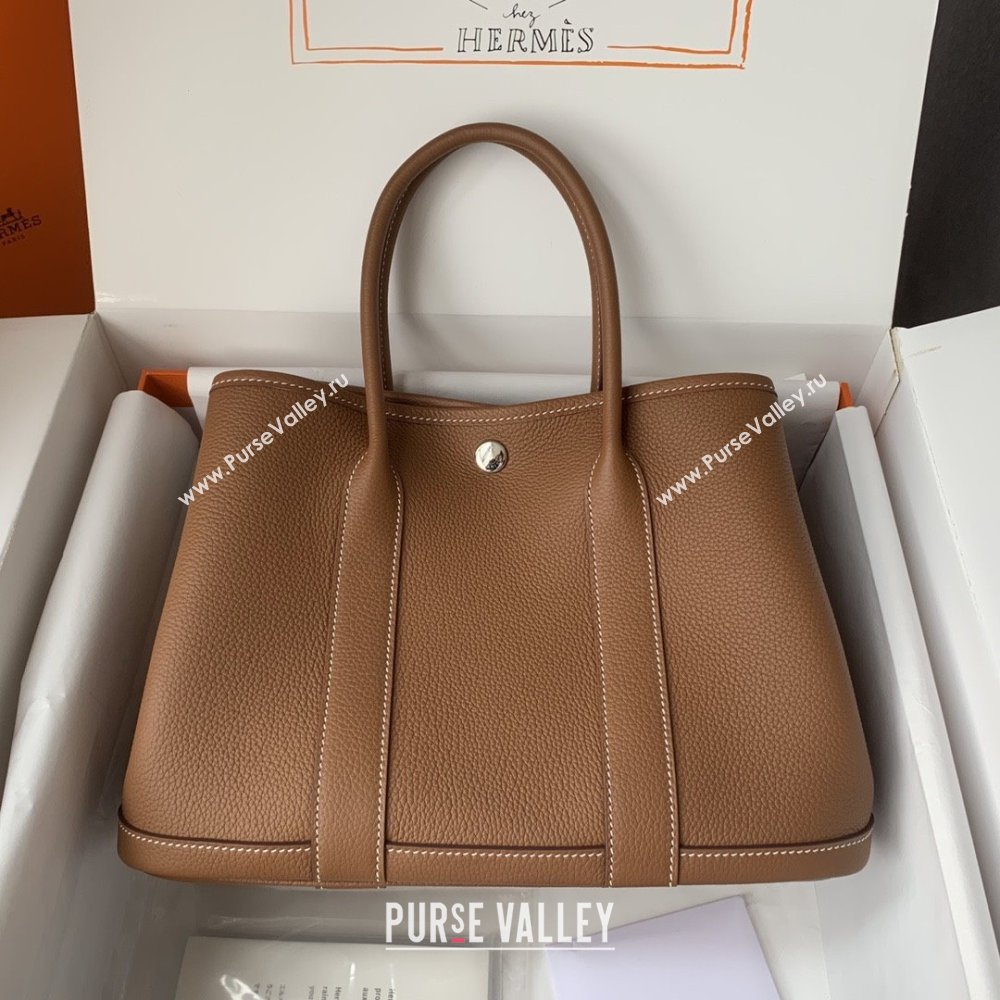 Hermes Garden Party 30/36cm Bag in Togo Leather Brown 2025(Handmade) (XX-25102316)