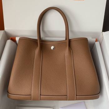 Hermes Garden Party 30/36cm Bag in Togo Leather Brown 2025(Handmade) (XX-25102316)