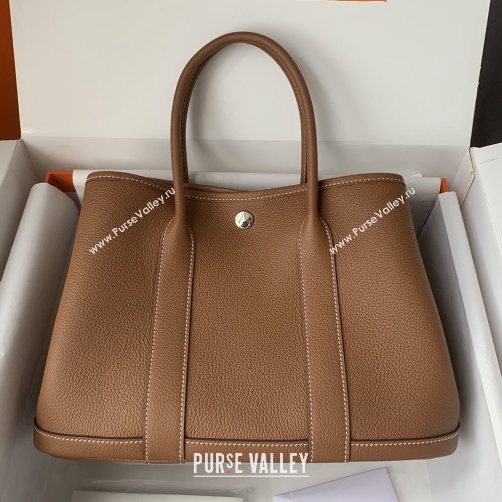 Hermes Garden Party 30/36cm Bag in Togo Leather Brown 2025(Handmade) (XX-25102316)