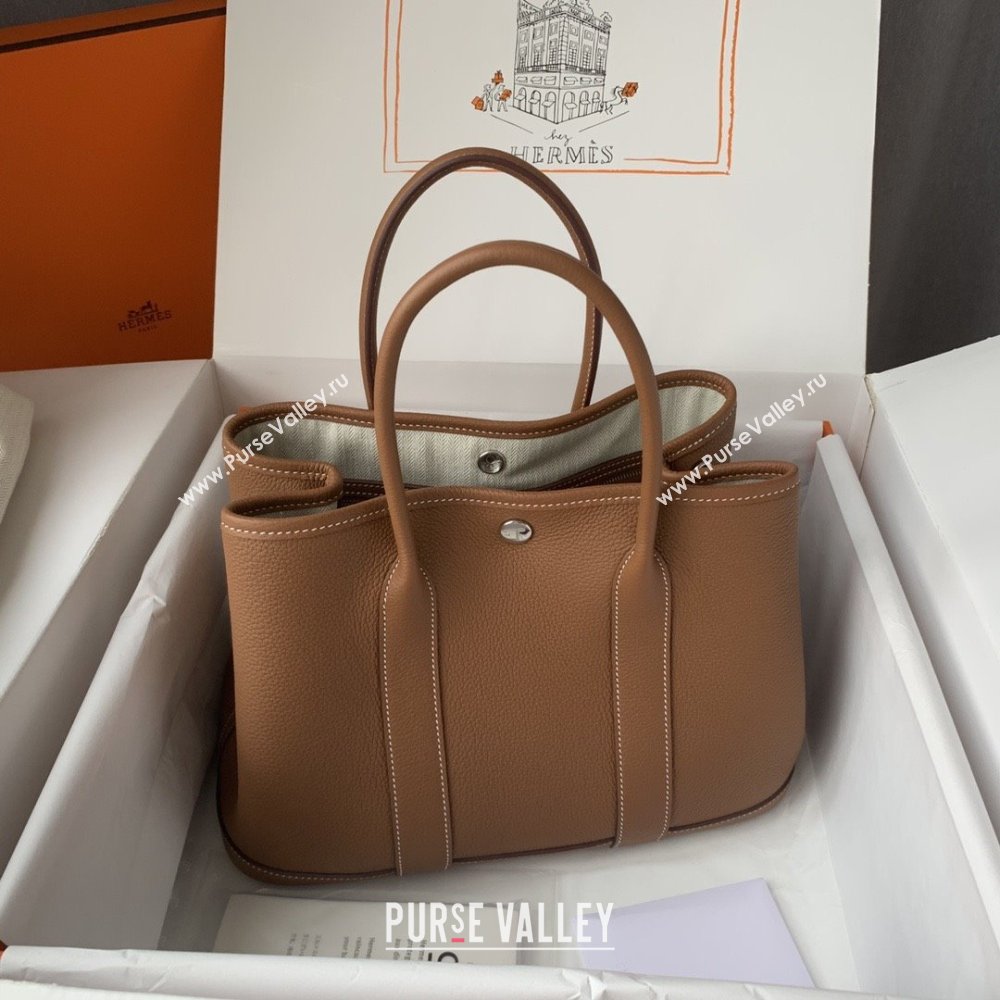 Hermes Garden Party 30/36cm Bag in Togo Leather Brown 2025(Handmade) (XX-25102316)