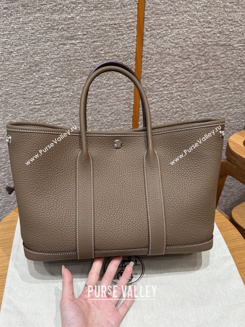 Hermes Garden Party 30/36cm Bag in Togo Leather Etoupe 2025(Handmade) (XX-25102303)