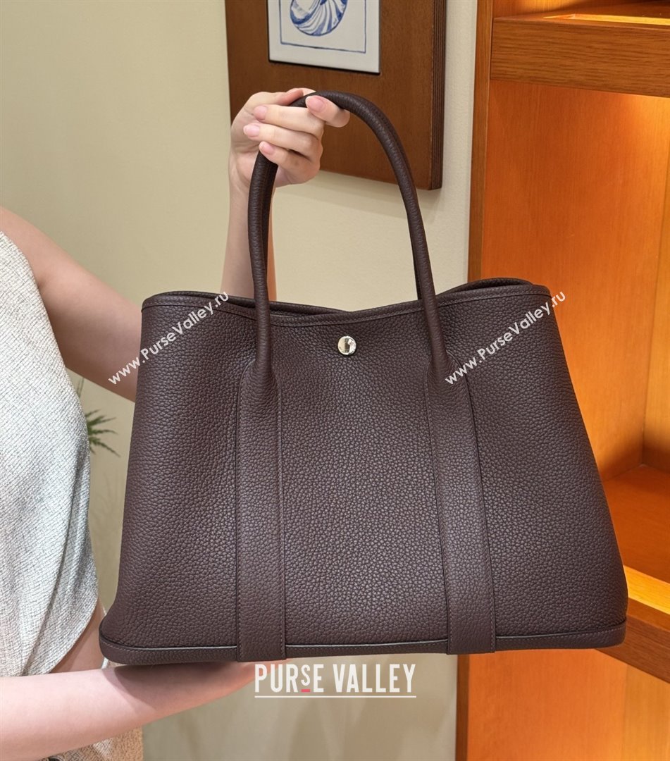 Hermes Garden Party 30/36cm Bag in Togo Leather Rouge Sellier Deep Red 2025(Handmade) (XX-25102304)