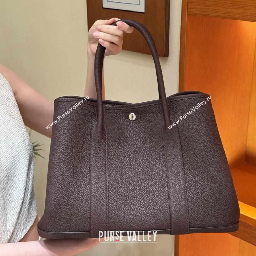 Hermes Garden Party 30/36cm Bag in Togo Leather Rouge Sellier Deep Red 2025(Handmade) (XX-25102304)