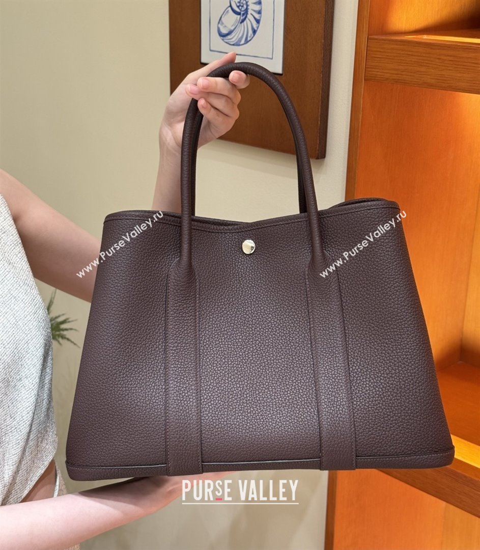 Hermes Garden Party 30/36cm Bag in Togo Leather Rouge Sellier Deep Red 2025(Handmade) (XX-25102304)