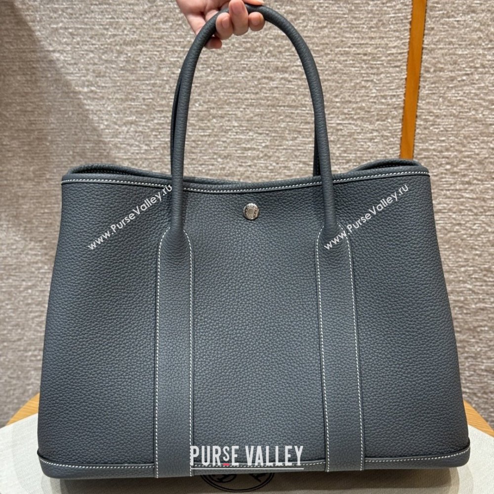 Hermes Garden Party 30/36cm Bag in Togo Leather Ardoise Grey 2025(Handmade) (XX-25102305)