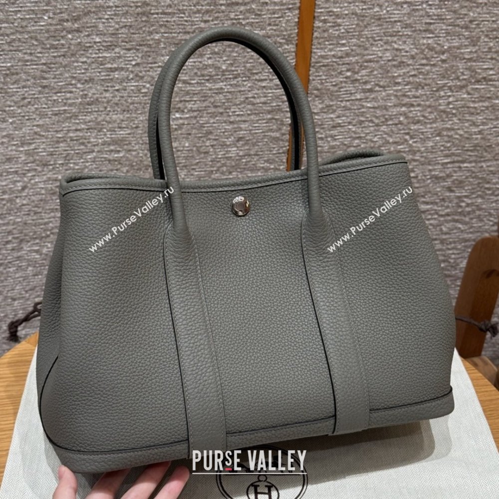 Hermes Garden Party 30/36cm Bag in Togo Leather Gris Meyer Cloud Grey 2025(Handmade) (XX-25102306)