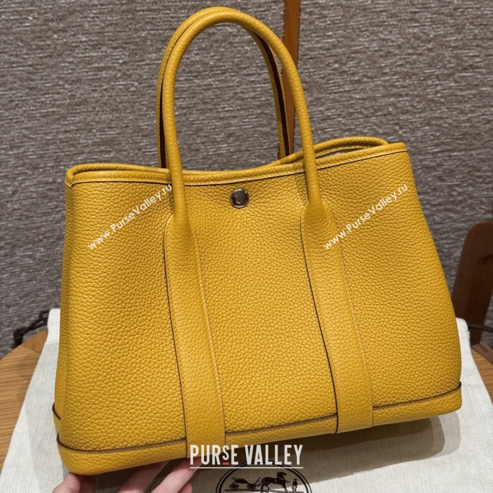 Hermes Garden Party 30/36cm Bag in Togo Leather Jaune Amber Yellow 2025(Handmade) (XX-25102307)