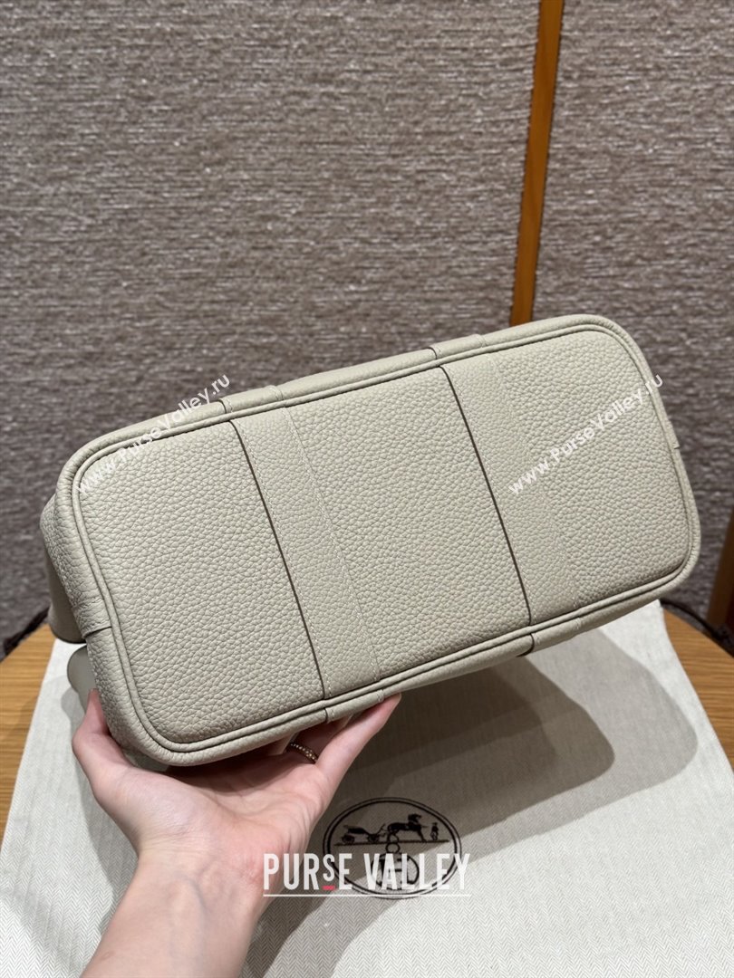Hermes Garden Party 30/36cm Bag in Togo Leather Beton Glacier White 2025(Handmade) (XX-25102308)