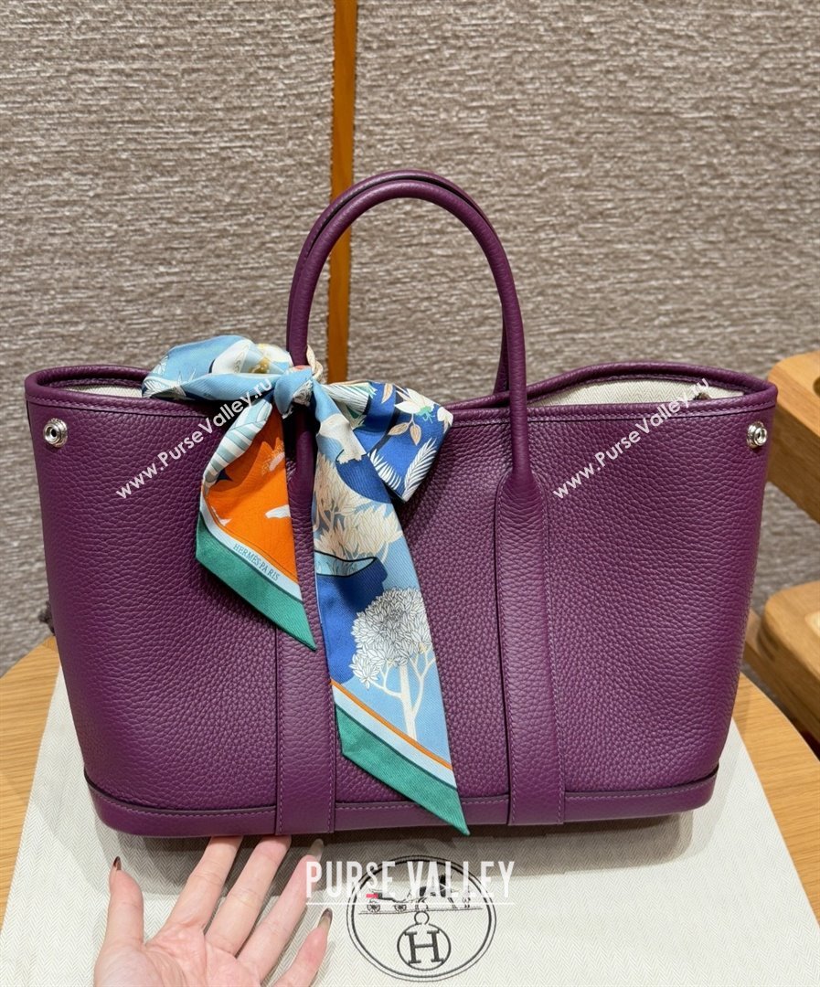 Hermes Garden Party 30/36cm Bag in Togo Leather Anemone Purple 2025(Handmade) (XX-25102309)