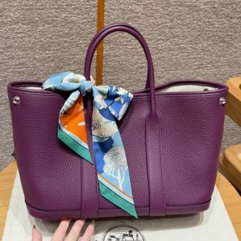 Hermes Garden Party 30/36cm Bag in Togo Leather Anemone Purple 2025(Handmade) (XX-25102309)
