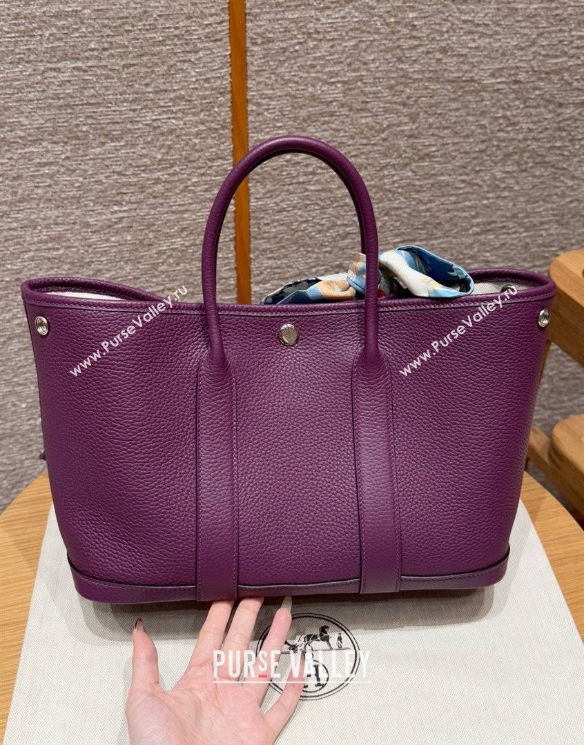 Hermes Garden Party 30/36cm Bag in Togo Leather Anemone Purple 2025(Handmade) (XX-25102309)