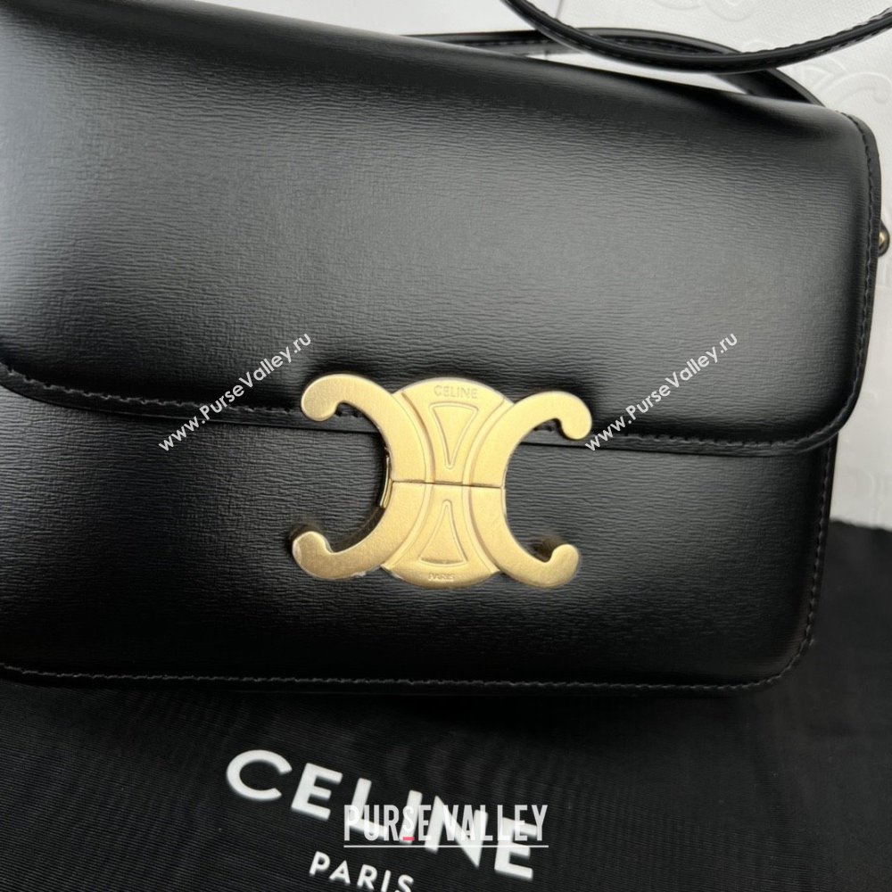 Celine Teen Triomphe Bag in Shiny Calfskin 188423 Black 2025 (JXG-25102302)