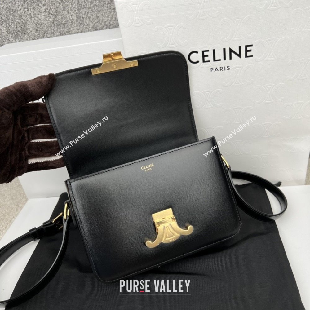 Celine Teen Triomphe Bag in Shiny Calfskin 188423 Black 2025 (JXG-25102302)