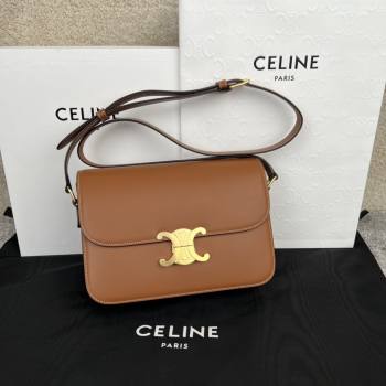 Celine Classique Triomphe Bag in Shiny Calfskin 187363 Brown 2025 (BL-25102416)