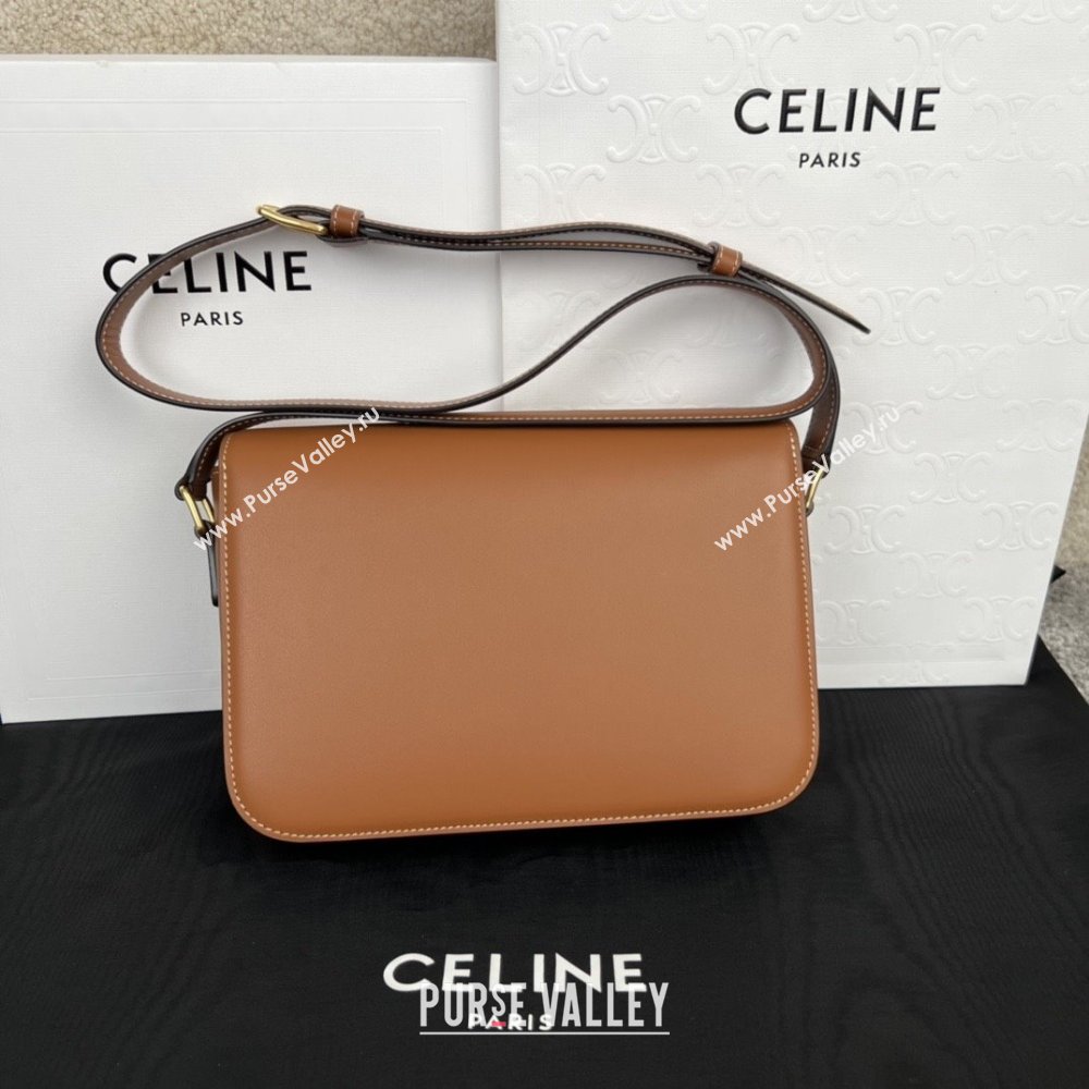 Celine Classique Triomphe Bag in Shiny Calfskin 187363 Brown 2025 (BL-25102416)