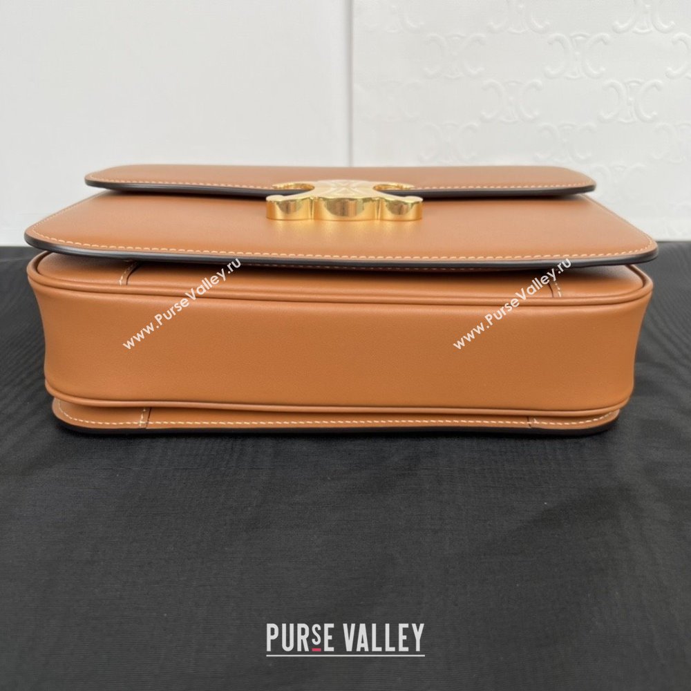 Celine Classique Triomphe Bag in Shiny Calfskin 187363 Brown 2025 (BL-25102416)