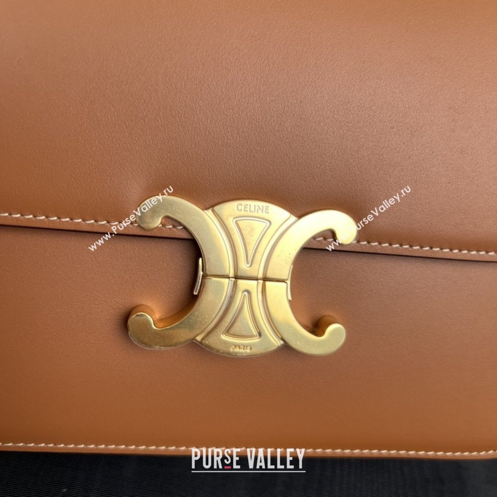 Celine Classique Triomphe Bag in Shiny Calfskin 187363 Brown 2025 (BL-25102416)
